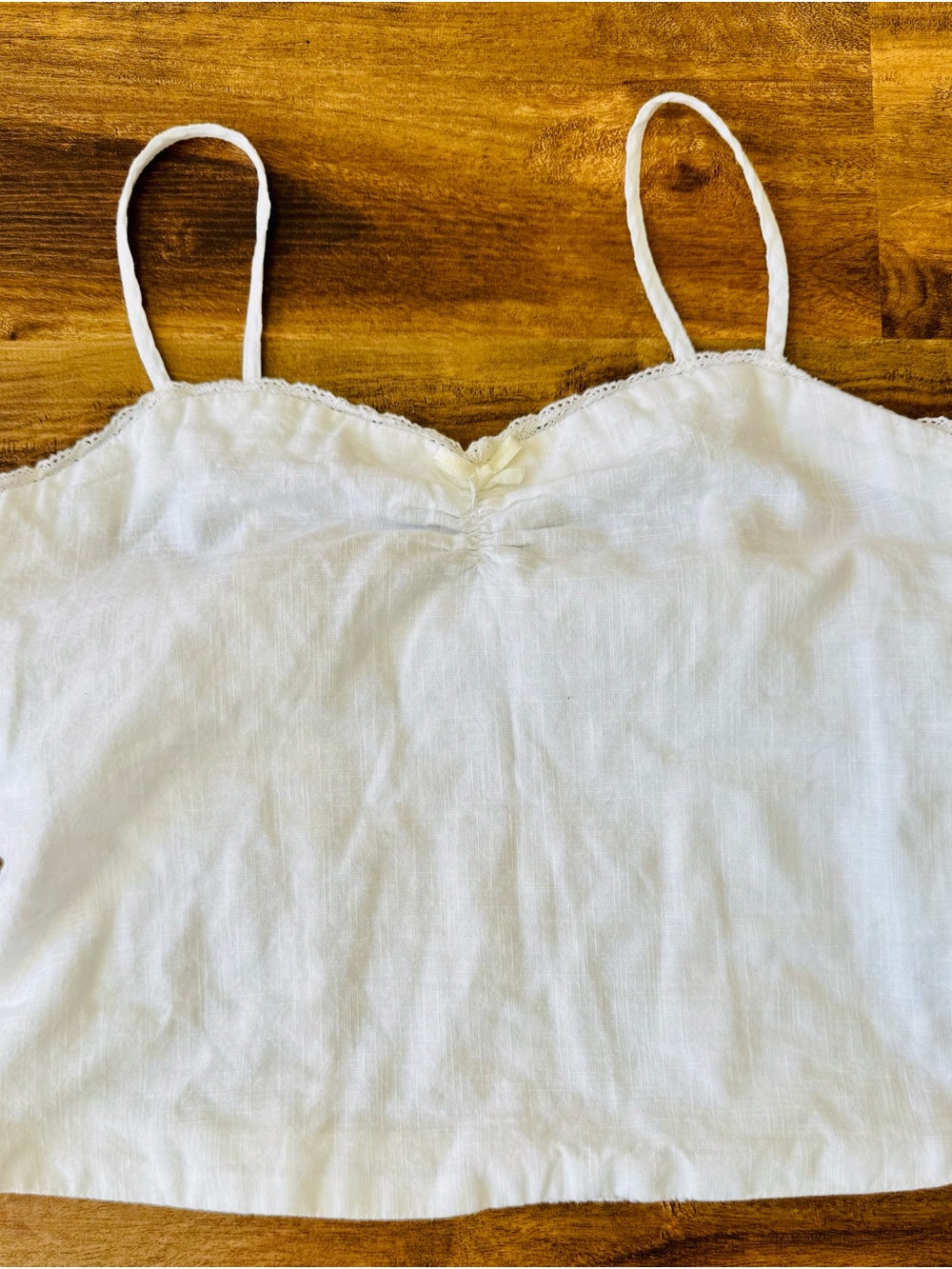 Cotton On White Top with Lace Trim Size 8